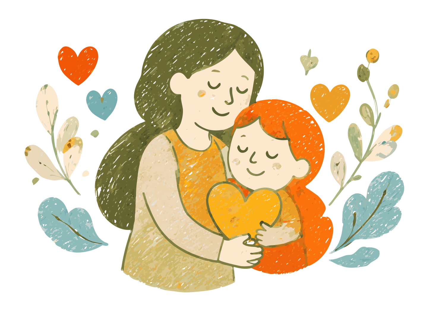 Mãe e criança em ilustração CUIDÊ